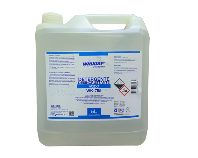 DETERGENTE DESINCRUSTANTE ACIDO ENVASE 5LITROS WK-795