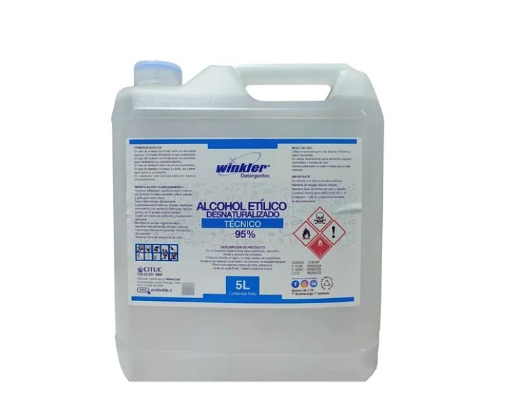 Alcohol Etílico Desnaturalizado 95° - 5 Litros